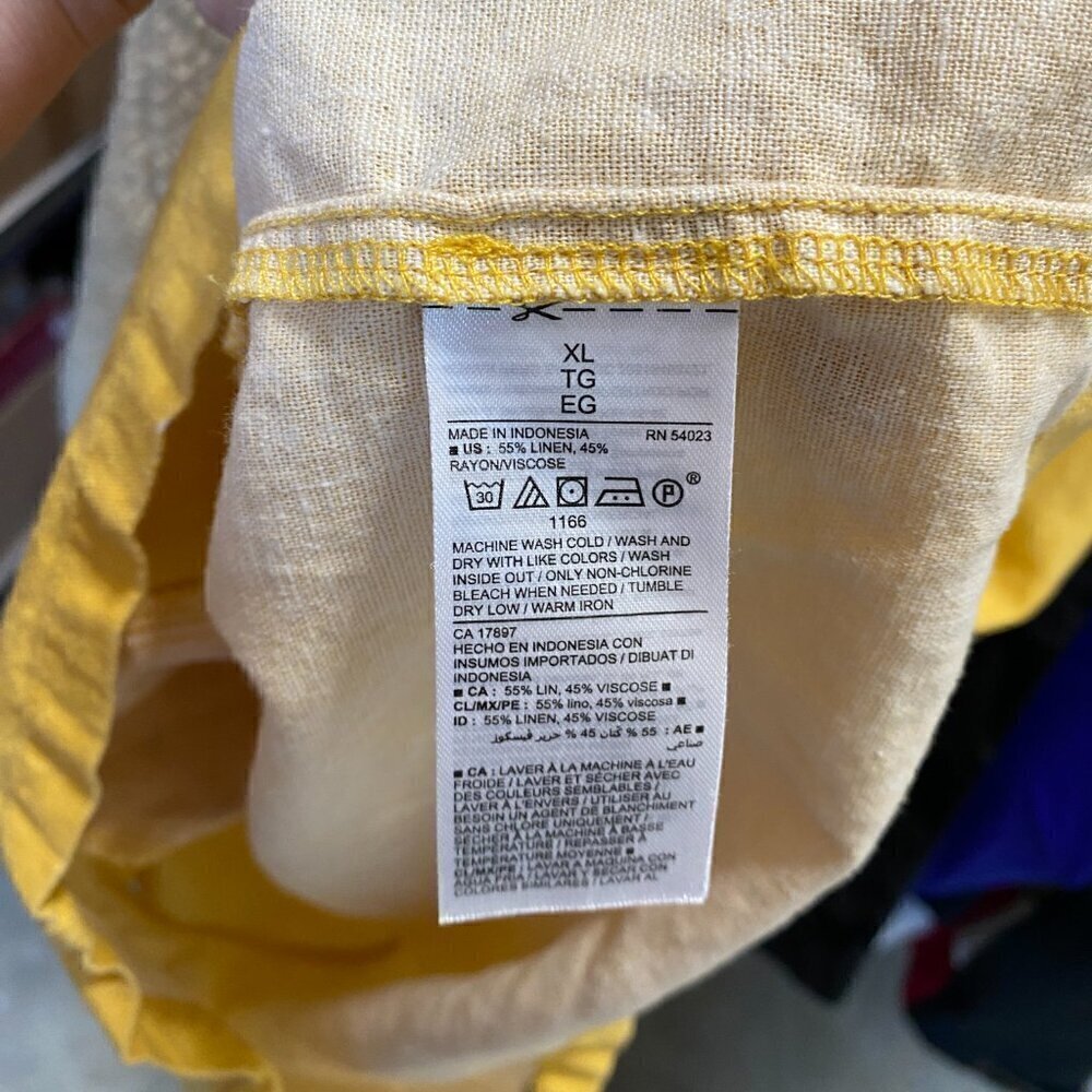 Old Navy Sleeveless Linen Yellow Floral Romper XL - Picture 8 of 9